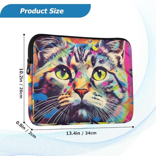 Funda para laptop 13-14 pulgadas impermeable gato pintado miniatura 3