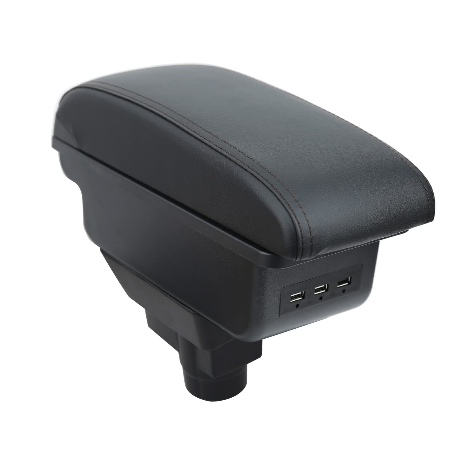 Bracciolo Centrale per Opel Corsa D 2006-2014, Doppio Scomparto, Pelle Nera, Facile da Installare, Accessorio Auto Personalizzato