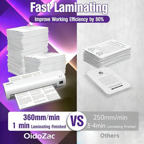 Laminator Machine, 9-Inch Letter Size Laminating Machine with 15 Laminating Pouches for Small Desktop, 4 in 1 Never Jam Thermal Laminator with Trimmer Corner Rounder for Office Sch image 6