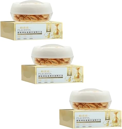 Suero antiarrugas de placenta fullereno de nueva generación, suero facial, esencia de cápsula (color 3 unidades (paquete de 3))