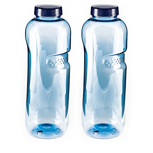 Greiner 2 x Wasserflasche 1L aus Tritan (Bisphenol A frei) Trinkflasche