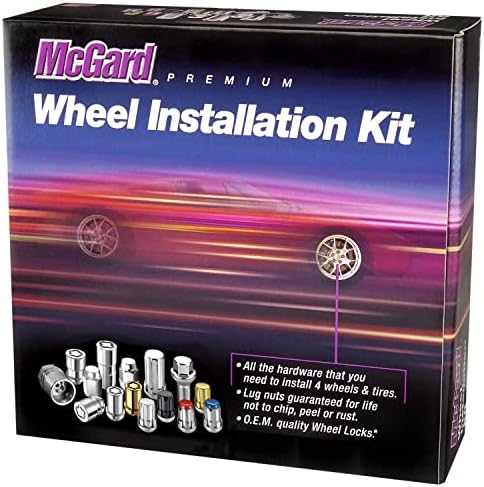 McGard 84538 Black (M12 x 1.5 Thread Size) Bulge Style Cone Seat Wheel Installation Kit for 5-Lug Wheels