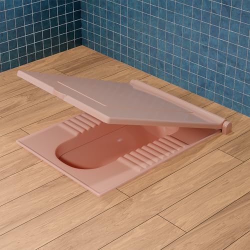 Image of Taxan Indian Toilet Seat Cover for Square Commode (21 Inch Orissa Pan) | Hard Plastic PP | Non Soft Close Toilet Lid with Easy Installation Kit | Green Finish | 56 x 42 cm | 2 Year Warranty