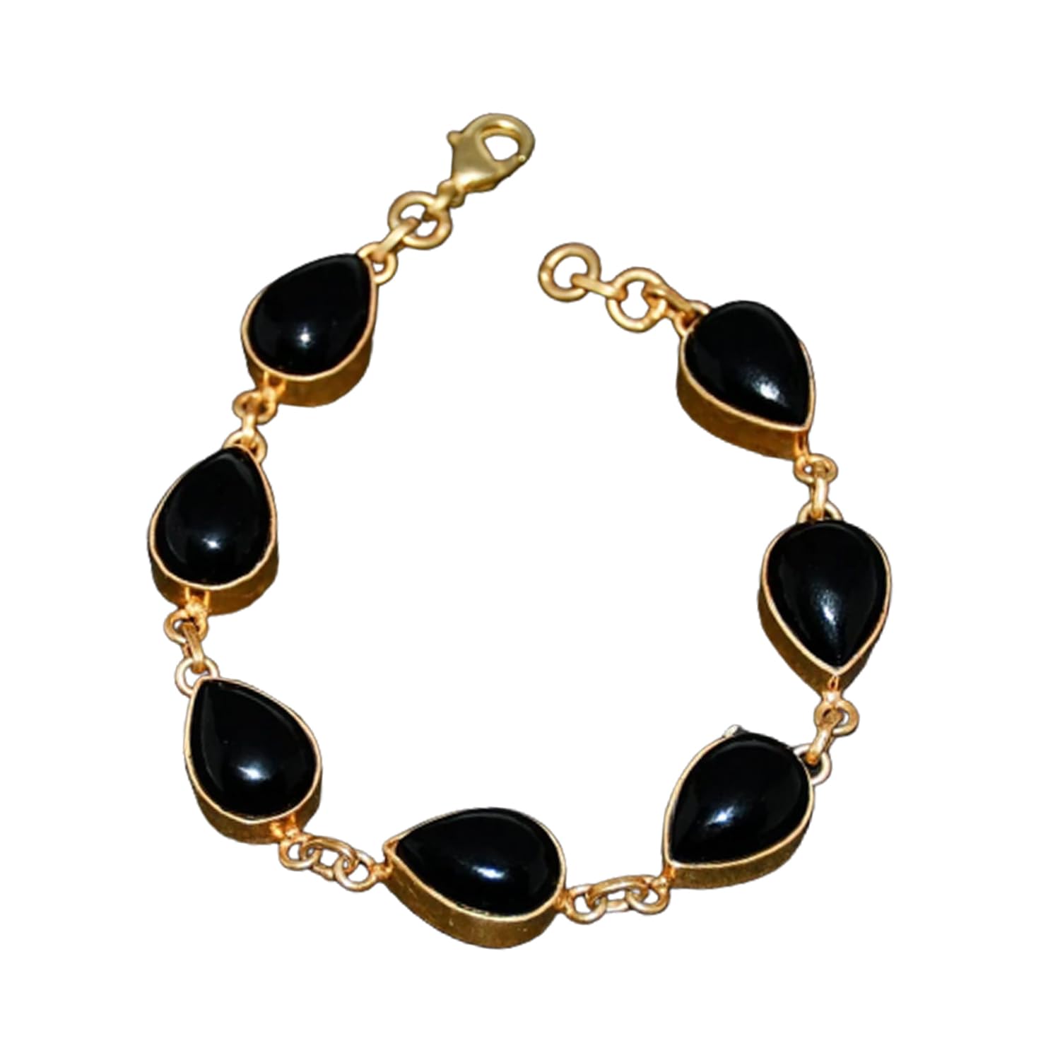 Armband aus reinem 925er Sterlingsilber für Männer, Frauen, Unisex, echter schwarzer Onyx, Edelstein, einzigartiges, handgefertigtes Armband für Sie oder Ihn