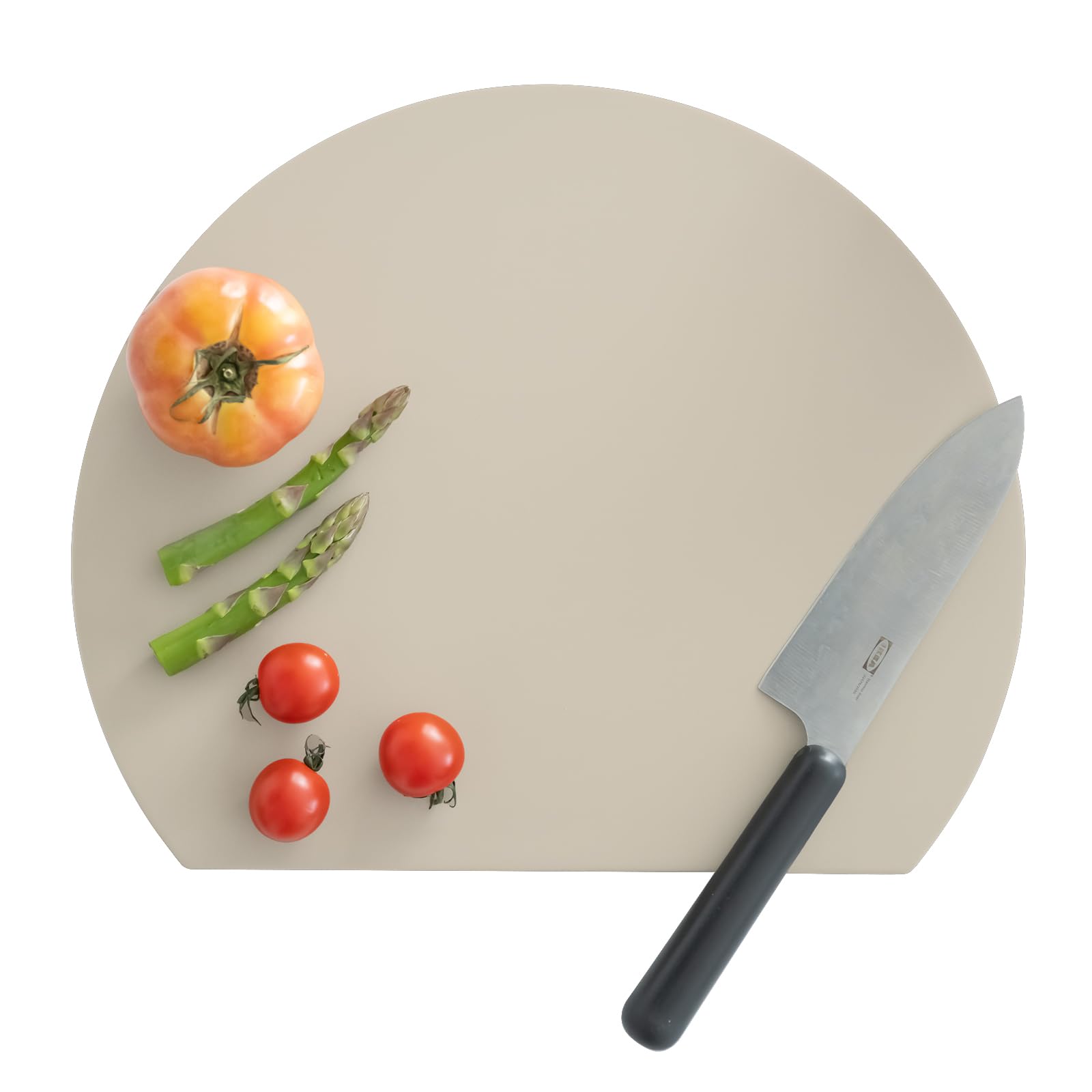 - Cutting Board, Heat Resistant, Elastomer, 9.6 x 11.2 inches (24.5 x 28.5 cm), Thickness 0.16 inches (0.4 cm), Half Round, Antibacterial, Lightweight, Thin, Rubber, High Elasticity, Non-Slip, Noise