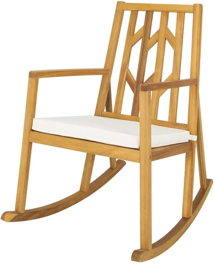 Rocking Chair Acacia Arm Cushion Sofa Garden