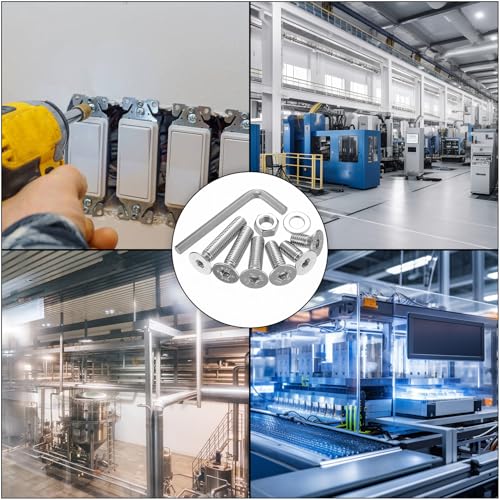 115 STK M8 Schrauben Set, M8 Senkkopfschrauben Set, Flachkopf Innensechskantschrauben Muttern Set, Maschinenschrauben mit Muttern Set, Gewindeschrauben und Muttern Sortiment mit Unterlegscheiben Set