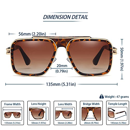 Image of Freckles Mark Trendy Retro Sunglasses for Men Women Stark Vintage Shades 70s Italian Fashion Square Metal Glasses