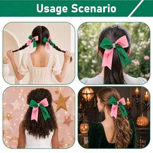 2 Pinzas de Pelo Bruja, Arcos Rosa y Verde, Halloween miniatura 7