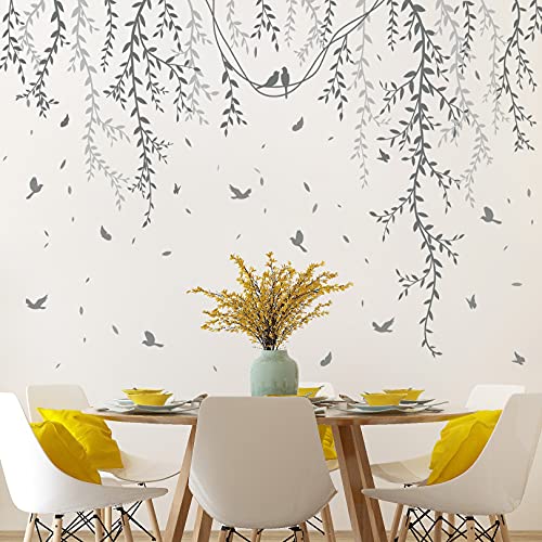 Vinilos Decorativos Ramas de Sauce Gris 30x45 cm 6 Piezas miniatura 2
