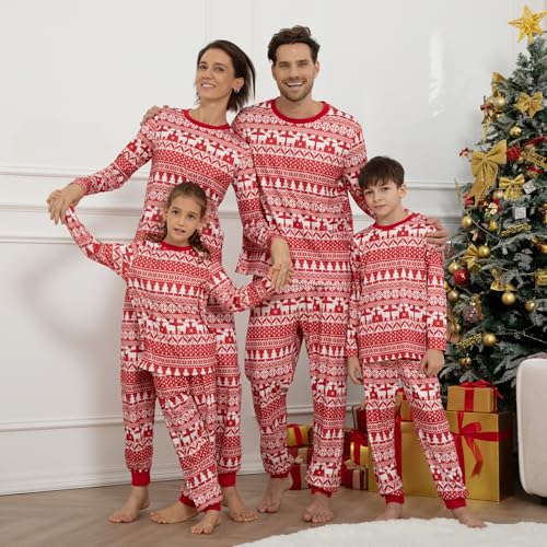 Menore Christmas Pajamas For Family, Matching Family Pajamas Set, Christmas Sleepwear Long Sleeve, Reindeer Pajamas Set, PJs Xmas Festival Nightwear Adults Kids N01 Baby 6M - Image 5
