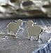 Lamb Sheep Stud Earrings Polished Sterling Silver Handmade in USA