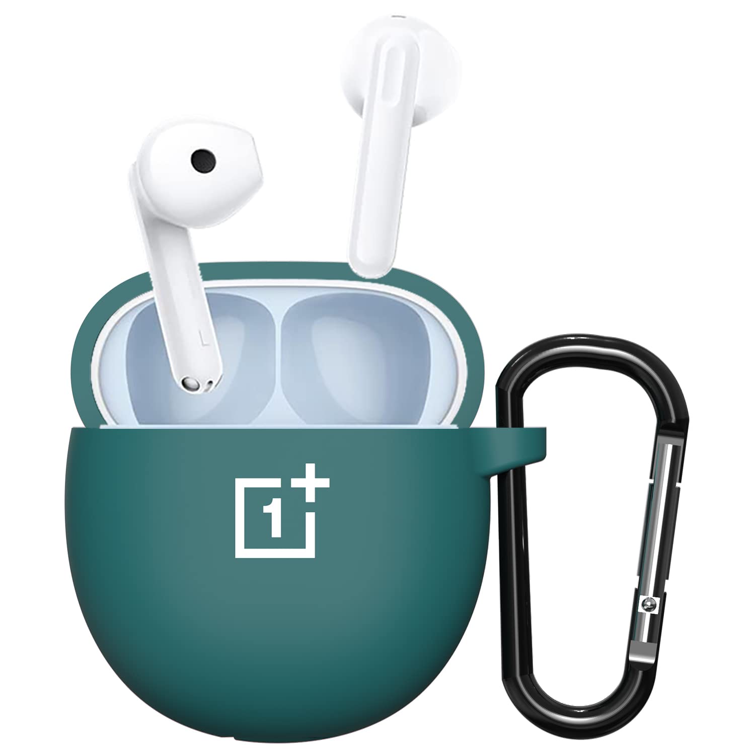 Sounce Earphone Case Cover Compatible with OnePlus Nord Buds CE, Soft Silicone Skin Case Cover Shock-Absorbing Protective Case with Keychain [Front LED Visible] – (Green)-image-32