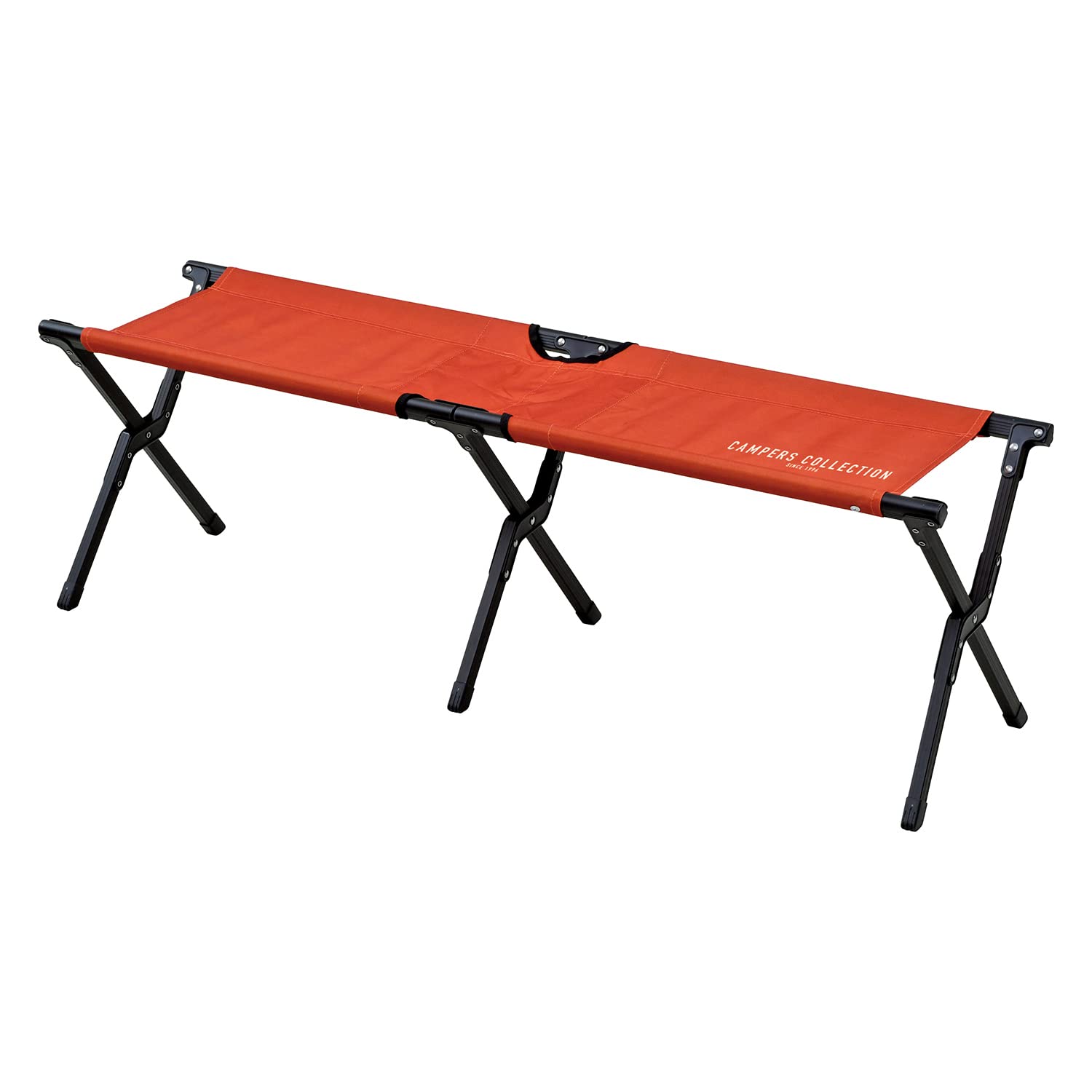 [山善] キャンパーズコレクション イーネクストベンチ 耐荷重160kg 折りたたみ 軽量 コンパクト収納 収納袋付き キャンプ アウトドアチェア オレンジ EXTE-B35(OR)