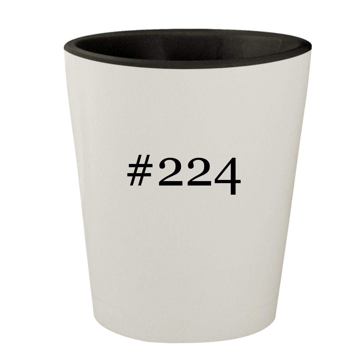 #224 - White Outer & Black Inner Hashtag Ceramic 1.5oz Shot Glass