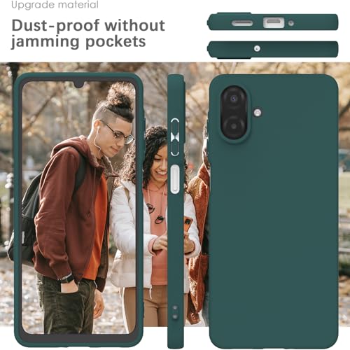 Image of YATWIN Silicone Case for Samsung Galaxy A07 4G, Soft-Touch, Shockproof, DustProof, Antiskid Phone Cover for Samsung Galaxy A07 4G - Dark Green