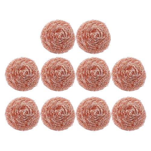 Cabilock 10 PCS Spiral Wire Balls, Recyclable Wire Copper Scourers, Copper Spiral Scourer Wire Scourer Balls for Cleaning Screwdrivers Tip and Machine Tools Tips, Kitchen Cleaning Gadget