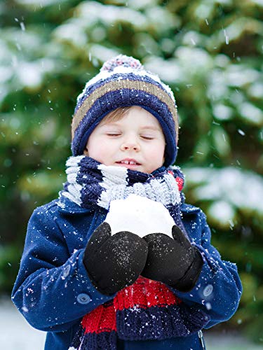 3 Pairs Baby Toddler Winter Mittens Warm Fleece Kids Mittens Baby Snow Skiing Gloves For Boys And Girls Aged 2-4 Years (Black, Gray, Navy Blue) #TOP4