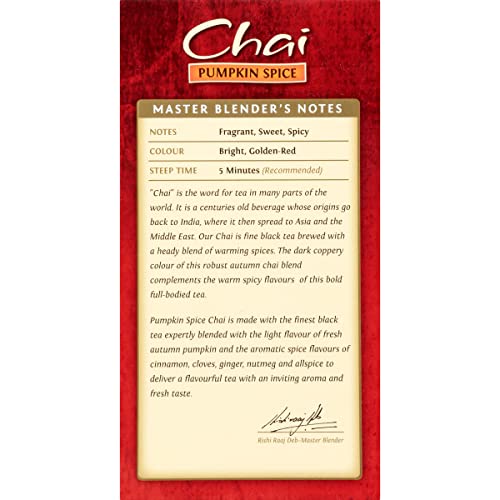 Twinings Pumpkin Spice Chai Tea, 20 Count Pack Of 6, Individually Wrapped Tea Bags, Warm, Spicy & Aromatic, Caffeinated #TOP2