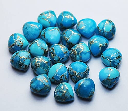 Turquoise de cuivre de 8mm en cœur briolette lisse pour bijoux de luxe