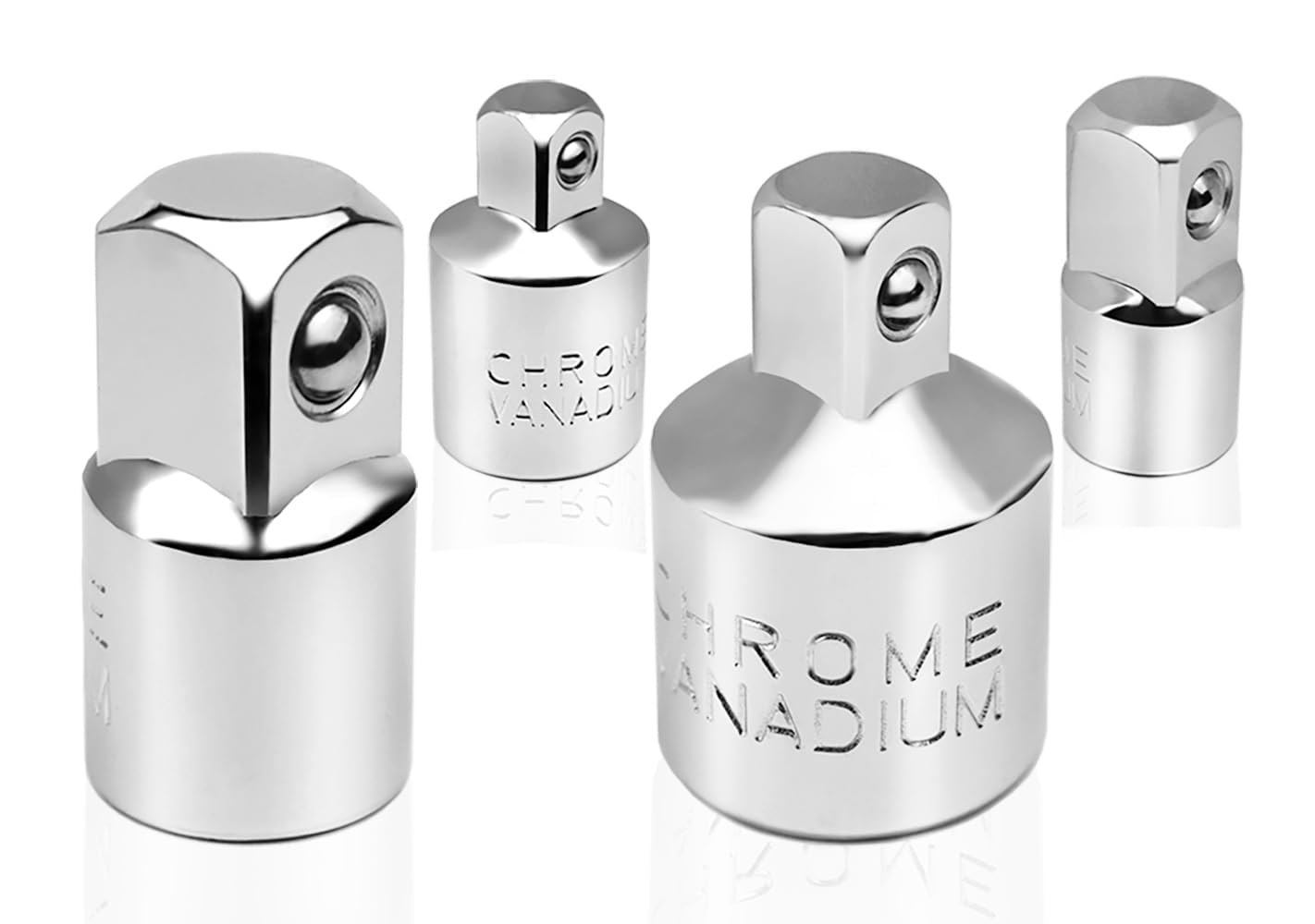 4 Piezas Adaptador de Llave de Vaso 1/2" a 3/8", 3/8" a 1/2", 3/8" a 1/4", 1/4" a 3/8" Llave de Carraca Adaptador Adaptadores de llave de Tubo