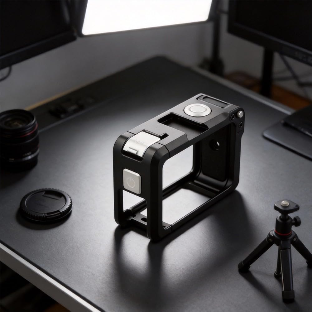 Cage métallique robuste pour DJI Action 6 conçue pour protéger contre les chutes, les rayures et l'exposition environnementale lors d'une utilisation active