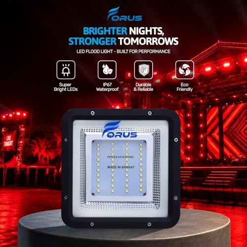 Image of Forus 30W Red Color Flood Light Outdoor LED Waterproof Decorative Focus Lamp for Home Garden Events Security Terrace Landscape Pathway Building Festival Stage Party Celebration Lighting - 1 Pc