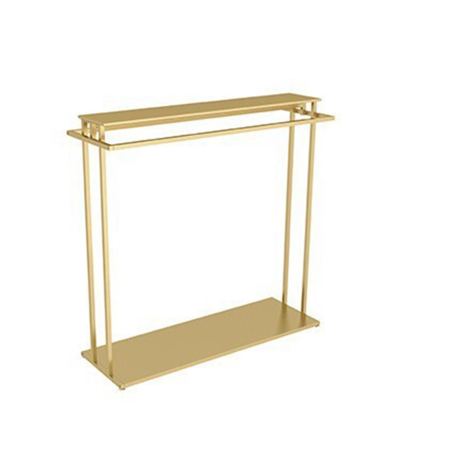LJHFG63KUYT Clothes Rack Clothing Store Island Rack, Display, Double Row Side Hanging Hangers, Iron Floor Shelves Display Stand(Gold,Medium)