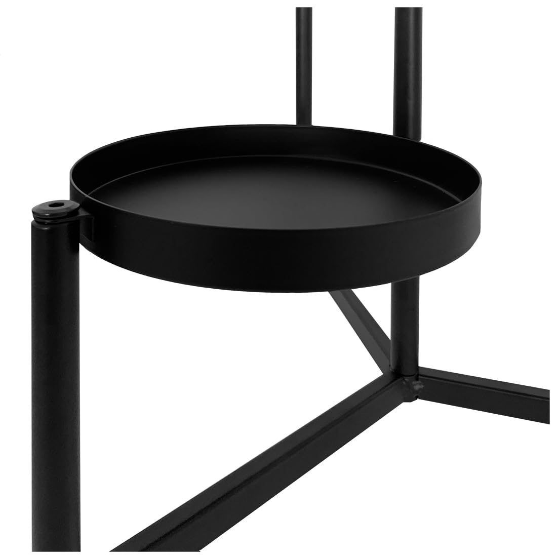 Acomoda Textil – Soporte para Plantas de Metal 3 niveles para Recibidor, Sala de Estar, Balcón y Terraza. Mueble para Macetas Negro para Interior y Exterior Decorativo y Resistente (36x32x58 cm)