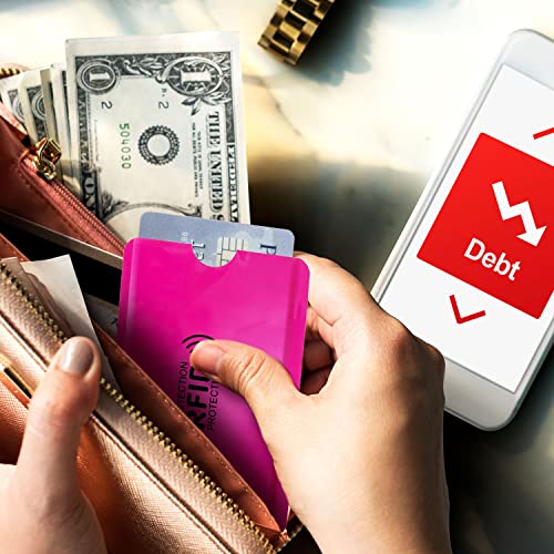 raynag 50 pack rfid blocking sleeves for credit card id card holders identity protection aluminum foil covers fits women walletpurse slot perfectly 5 colors bulk wholesale