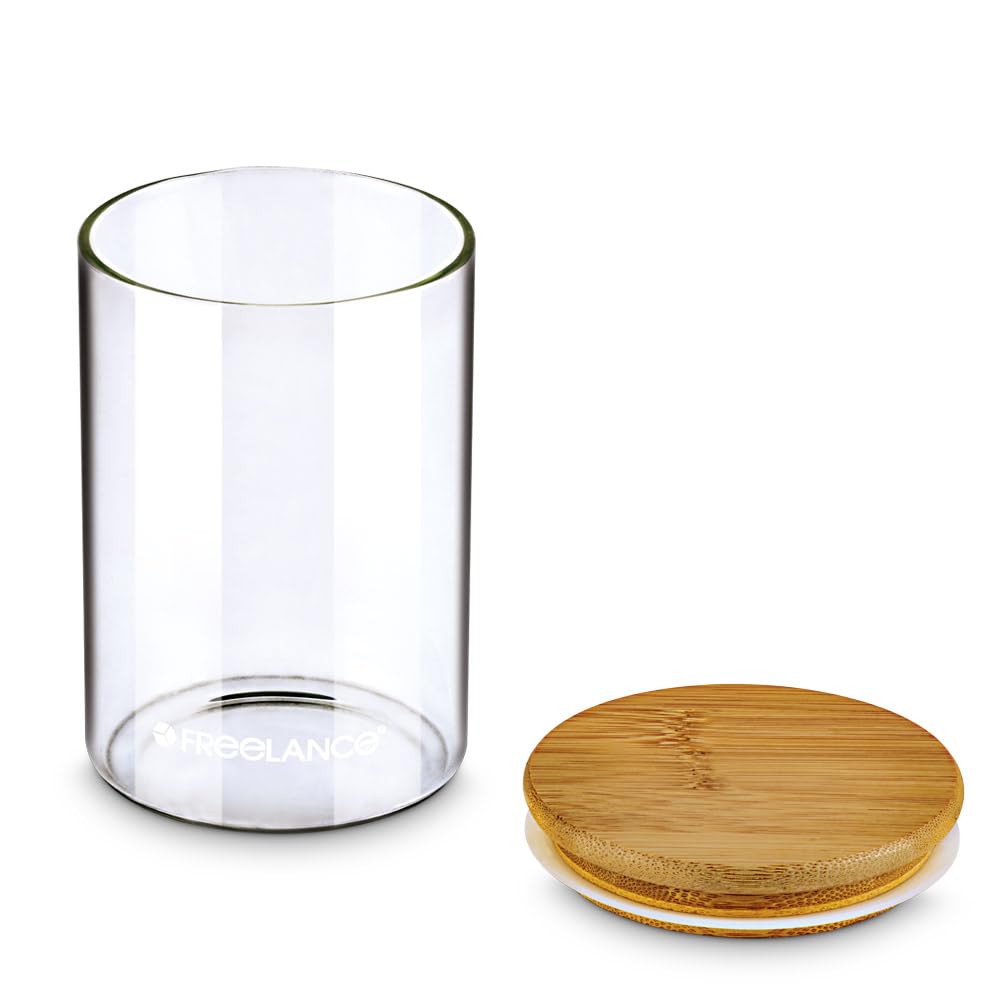 Freelance Borosilicate Glass Jar with Wooden Lid -800ml Capacity Jars - Airtight Glass Storage Container for Kitchen - 100% Safe Borosilicate Glass Containers with Lid for Food Storage - Image 2 thumbnail