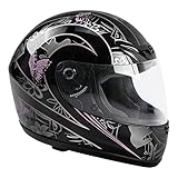 TCMT Size-S DOT Motorcycle Butterfly Flip Up Full Face Street Dirt Bike Adult Helmet ATV Motocross Motorcycle Helmet with Open Face Sun Shield