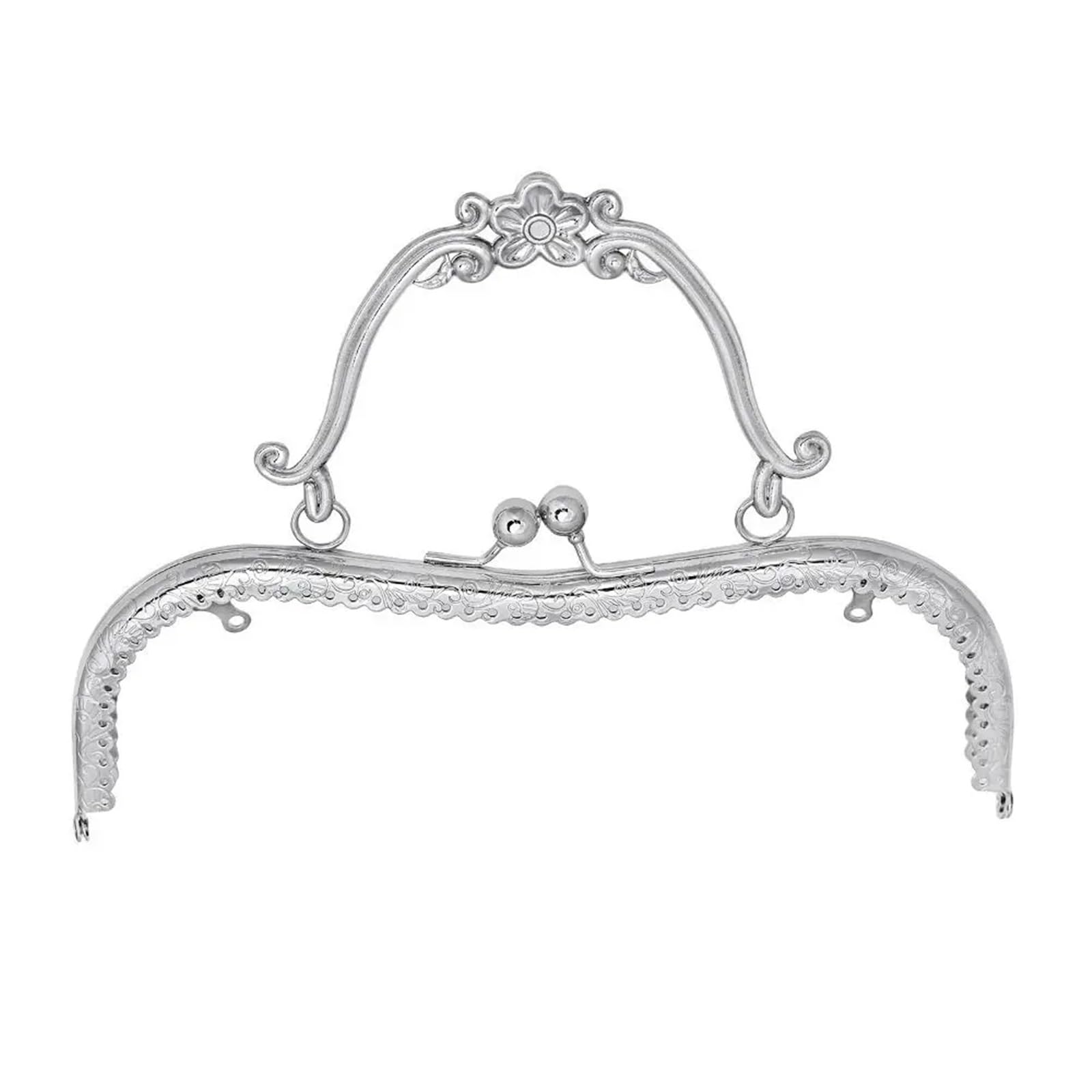 Cadre métal pour sac : lot de 2 fermoirs argentés pour création de bagagerie DIY