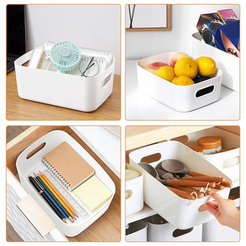 LYLIDIA Aufbewahrungsbox Kunststoff Klein 20 cm 10 Stück Aufbewahrungskorb mit Griffen Küchenschrank Organizer Box Körbe Aufbewahrung Kunststoffbox für Badezimmer Regal Kunststoffbox