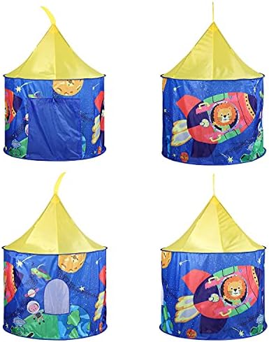SOKA Space Shuttle Play Tent Portable Foldable Blue Pop Up Play Teepee Indoor or Outdoor Garden Playhouse Tent Carry Bag for Children Boys Girls Toddler