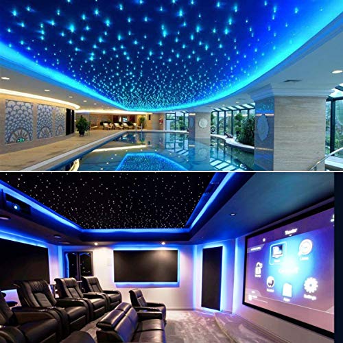 Amki 32W Twinkle Fiber Optic Light Starlight Headliner Kit, Bluetooth Led Rgbw Star Ceiling Light Kit By App/Remote Music Mode For Car Home Decoration (400Pcs*(0.03In+0.04In+0.06In+0.08In)*13.1Ft) #TOP3