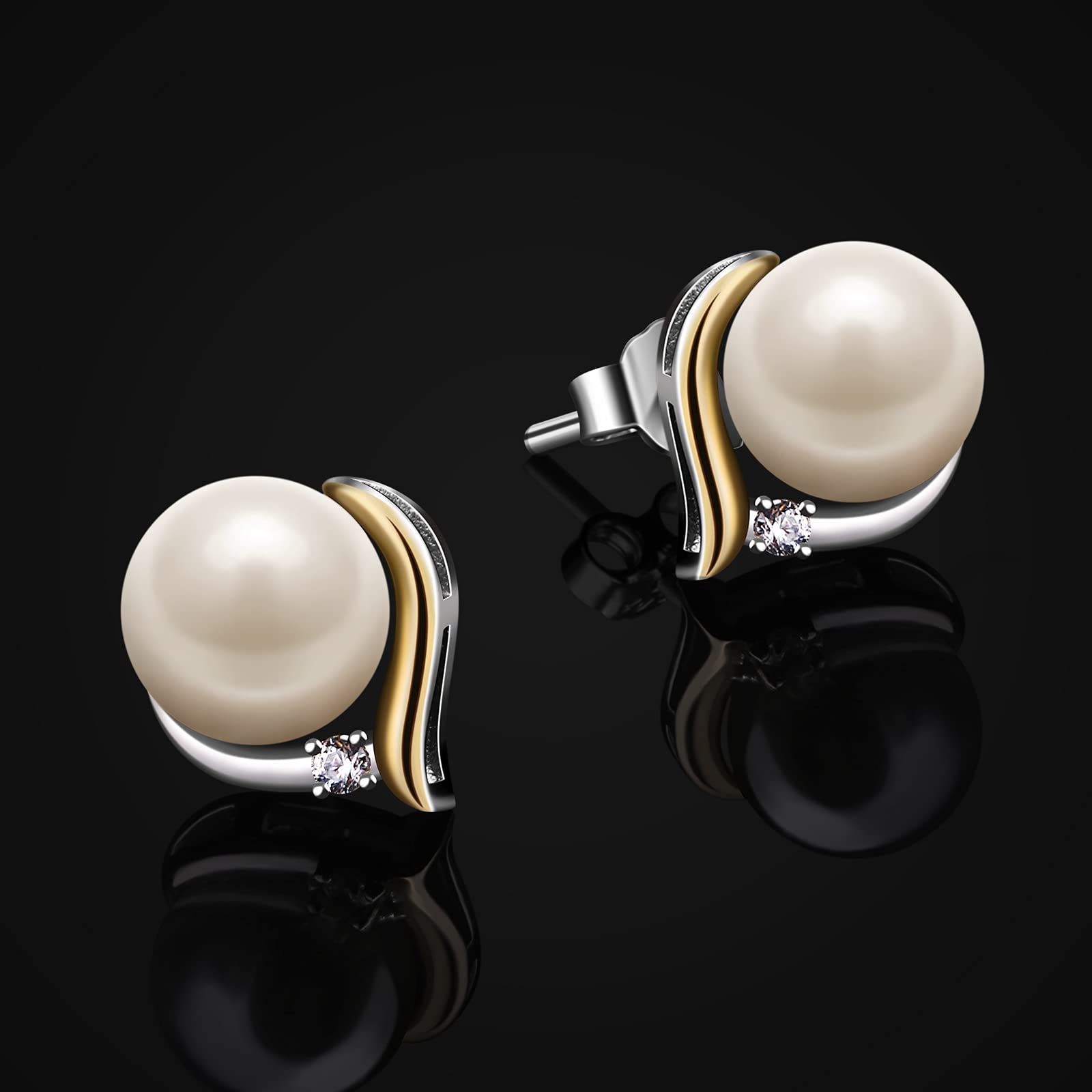 Jewlldeen Orecchini da Donna Argento 925 con Perle Cuore Regali di Gioielli Regalo per Donna/Mogli/sorelle