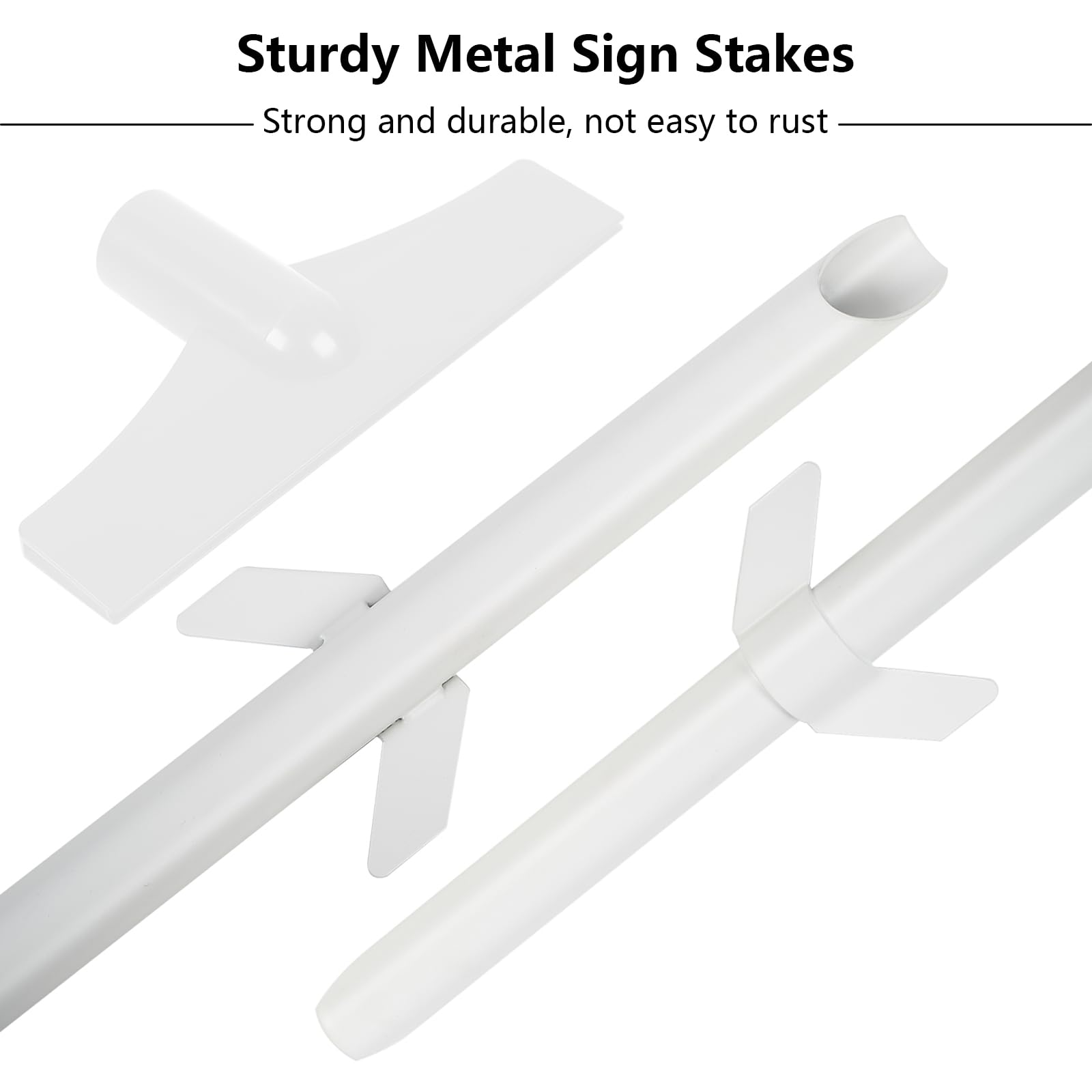 Lot de 2 piquets de panneau de 122 cm pour panneaux étanches - En métal - Pour jardin, cour, pelouse, uniquement pour panneaux en aluminium