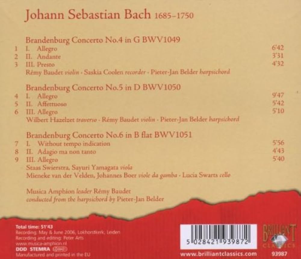 Brandenburg Concertos 4-6 | Amazon.com.br