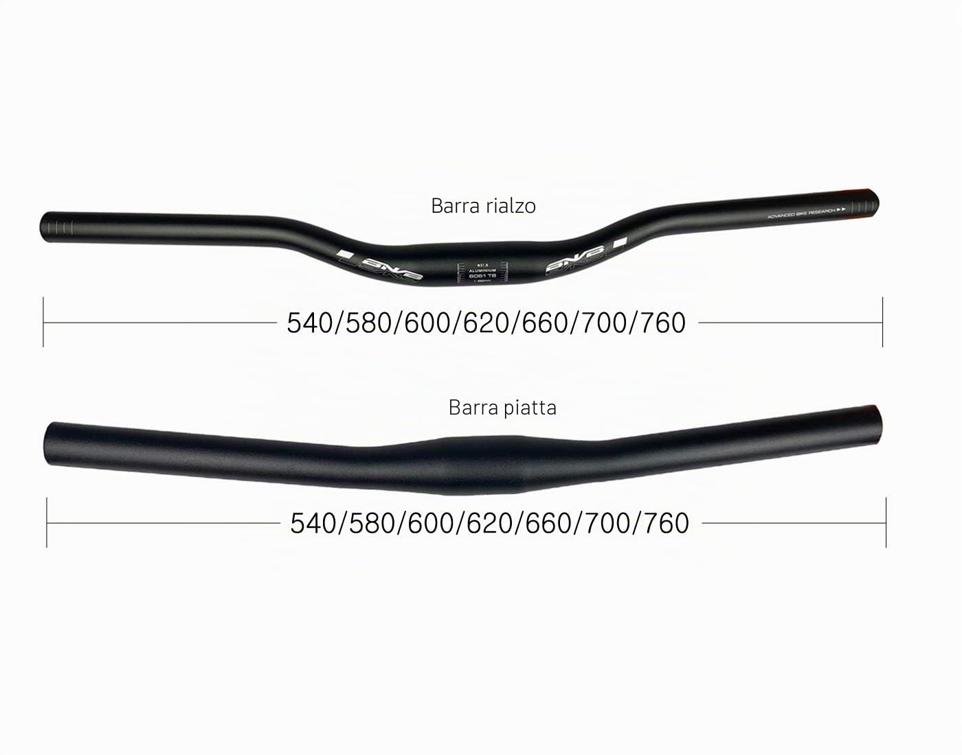 Manubrio Bicicletta in Alluminio MTB Riser Bar Piatto 31.8/580mm