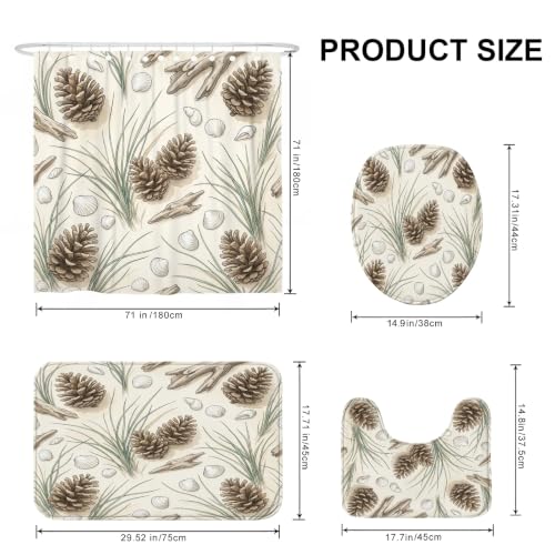 Ensemble rideaux de douche anti-éclaboussures et tapis de bain