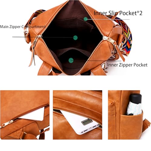 Image of Women's Fashion Backpack Purse for Women Leather Multipurpose Design Ladies Shoulder Bag Travel bag Satchel Handbags
