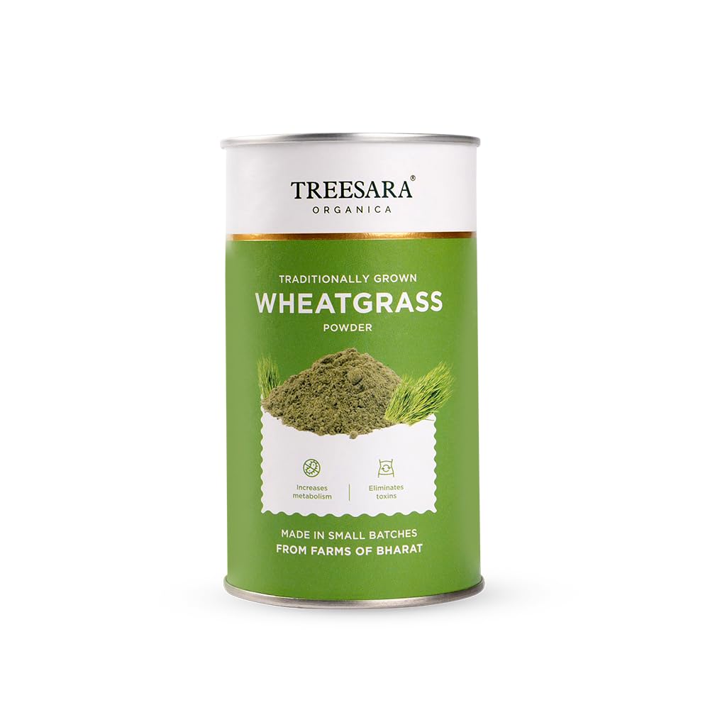 TREESARA Organic Wheatgrass Powder enhances Immunity and Metabolism, Natural Detox with Vitamin, Minerals and Fibre, No additives and Lead, Good for Skin Health and Energy- 100 Gm (B0CZXZS8G1) Amazon Price History, Amazon Price Tracker