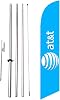 at&t Wireless Authorized Dealer Advertising Feather Banner Swooper Flag Sign with Flag Pole Kit and Ground Stake