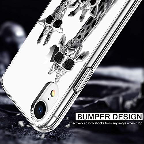 Bicol Iphone Xr Case Clear With Design For Girls Women,12Ft Drop Tested,Military Grade Shockproof,Slim Fit Protective Phone Case For Apple Iphone Xr Cool Giraffe #TOP3