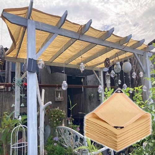 Beige Shade Netting 95% Sunblock Breathable Shade Cloth 2x8m (6.6x26.2ft) Privacy Mesh Tarp with Grommets for Greenhouse Pergola & Outdoor Use