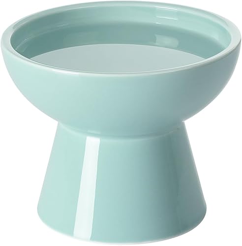 Miniatura 21 de LoeJan Juego de cuencos elevados de comida y agua para gatos, comedero de cerámica extra ancho y elevado, cuenco de alimentación a presión