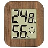デジタル温湿度計 環境チェッカー ミニ 木製 ダークブラウン 73233