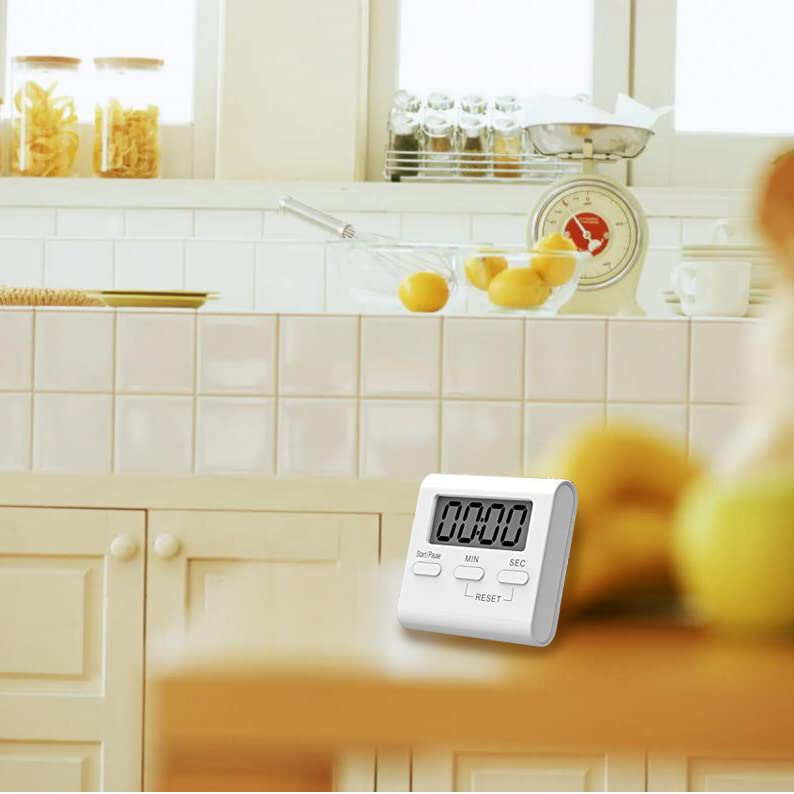 Tragbarer 4-Kanal Digital Timer - Großer Display Küchentimer Mit Lautem Alarm, 2er Pack