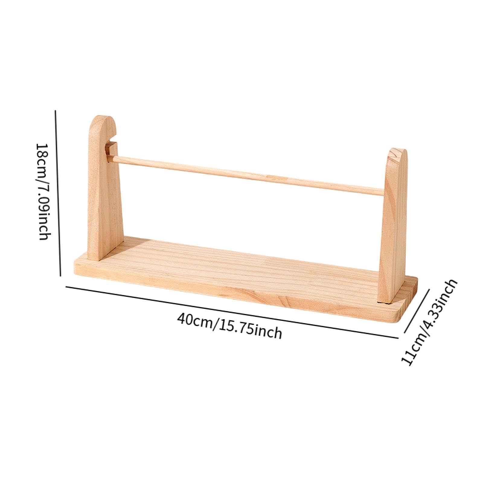 Organizzatore di Nastri in Legno, Porta Nastri, Supporto per Bobina, Dispenser, Accessorio per Lavori Creativi con Robusta Struttura in Legno, Salvasp